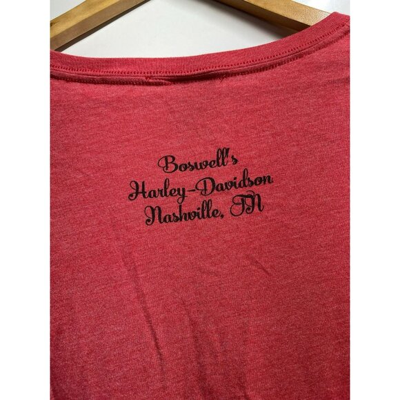 Harley Davidson Woman’s Red Tshirt Live To Ride Size Small 2017 - Picture 6 of 6